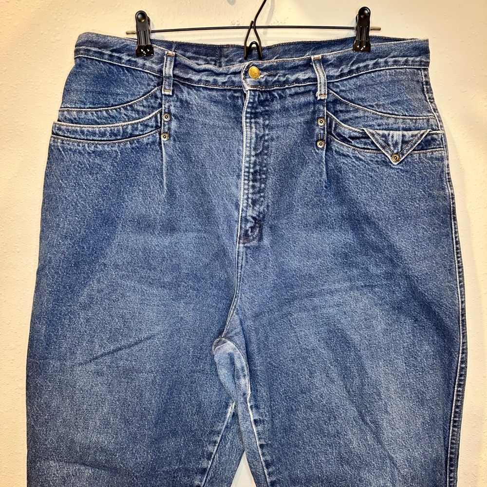 Vintage Rocky Mountain Western Jeans Womens 19/20 Blue High Waist Tapered V-Back - Picture 14 of 16